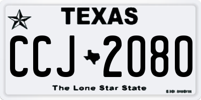 TX license plate CCJ2080