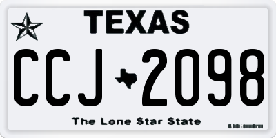 TX license plate CCJ2098