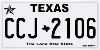 TX license plate CCJ2106