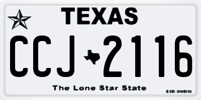 TX license plate CCJ2116