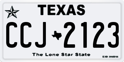 TX license plate CCJ2123