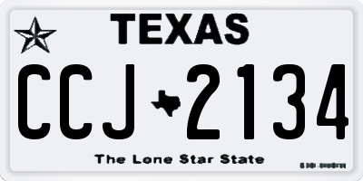 TX license plate CCJ2134