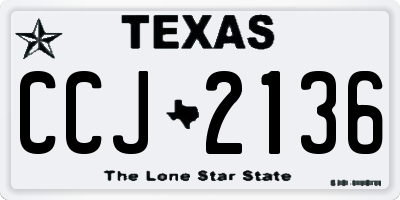 TX license plate CCJ2136