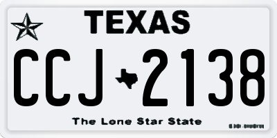 TX license plate CCJ2138