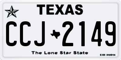 TX license plate CCJ2149