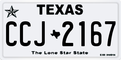 TX license plate CCJ2167