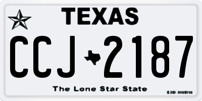 TX license plate CCJ2187