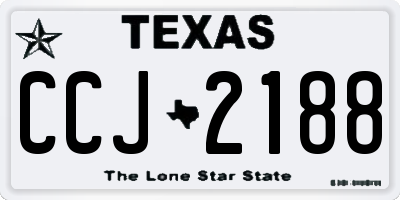 TX license plate CCJ2188