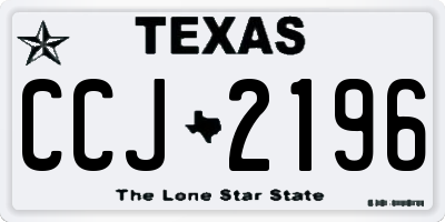 TX license plate CCJ2196