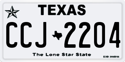 TX license plate CCJ2204