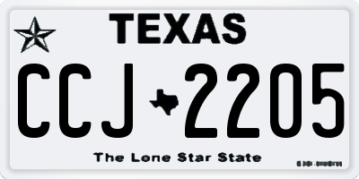 TX license plate CCJ2205