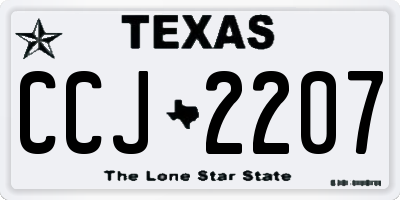 TX license plate CCJ2207