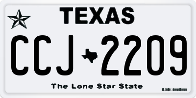 TX license plate CCJ2209