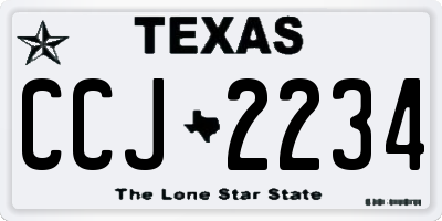 TX license plate CCJ2234