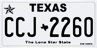 TX license plate CCJ2260