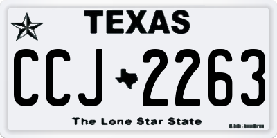TX license plate CCJ2263