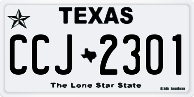 TX license plate CCJ2301