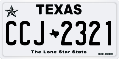 TX license plate CCJ2321
