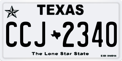 TX license plate CCJ2340