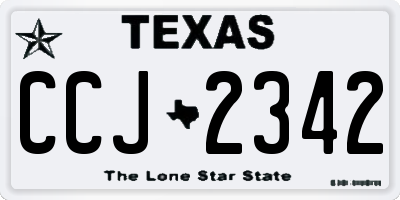 TX license plate CCJ2342