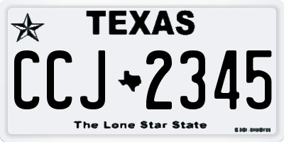 TX license plate CCJ2345