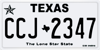 TX license plate CCJ2347