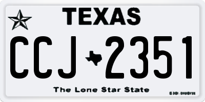 TX license plate CCJ2351