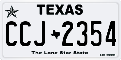TX license plate CCJ2354