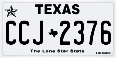 TX license plate CCJ2376