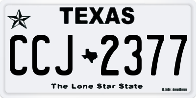 TX license plate CCJ2377