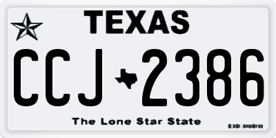 TX license plate CCJ2386