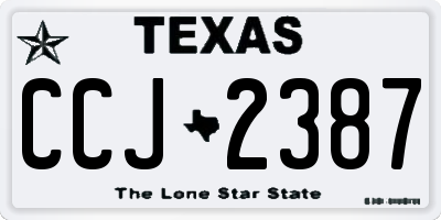 TX license plate CCJ2387