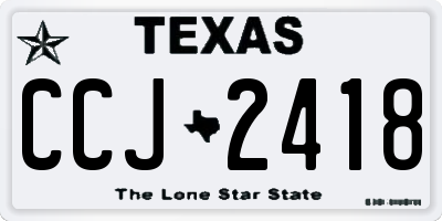TX license plate CCJ2418