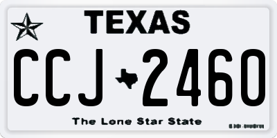 TX license plate CCJ2460