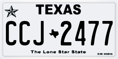 TX license plate CCJ2477