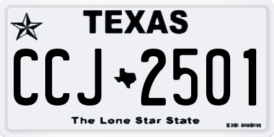 TX license plate CCJ2501