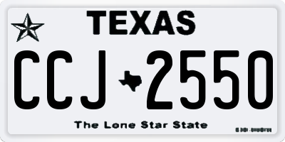 TX license plate CCJ2550