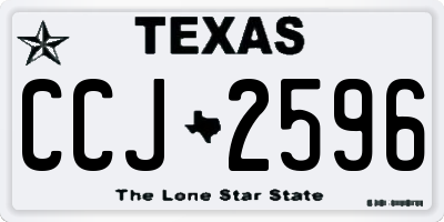 TX license plate CCJ2596
