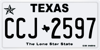 TX license plate CCJ2597