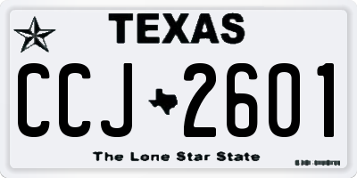 TX license plate CCJ2601