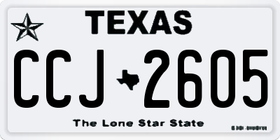 TX license plate CCJ2605