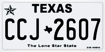 TX license plate CCJ2607