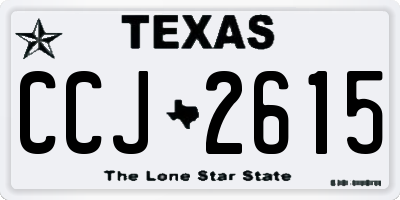 TX license plate CCJ2615