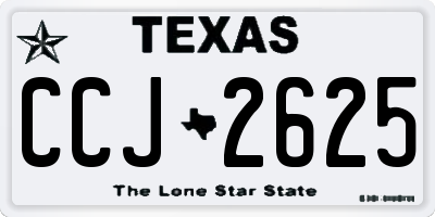 TX license plate CCJ2625