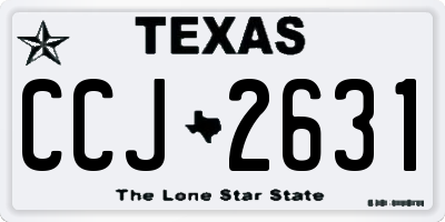 TX license plate CCJ2631