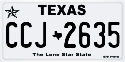 TX license plate CCJ2635