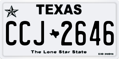 TX license plate CCJ2646