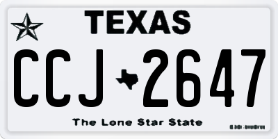 TX license plate CCJ2647