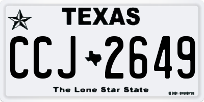 TX license plate CCJ2649