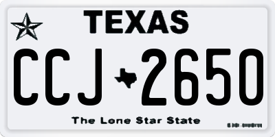 TX license plate CCJ2650